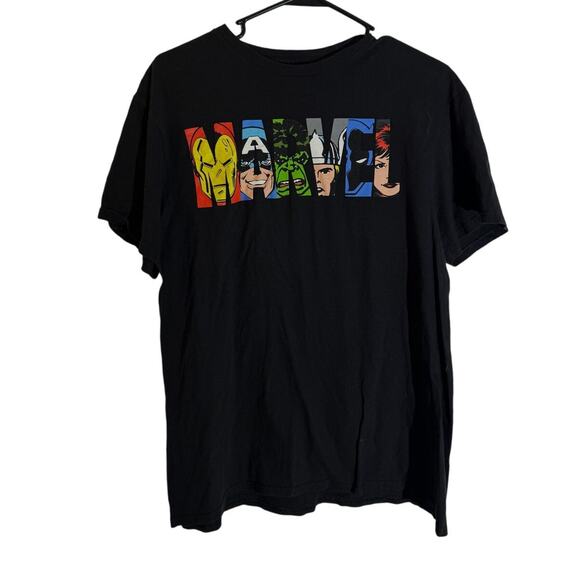 Marvel Avengers Black Graphic T-Shirt Men's Large - Picture 1 of 6